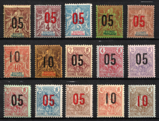 1912 Guinea, French Colonies (Sc. 48 - 62, Full Set, CV $40)