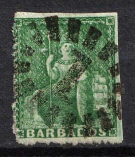 1861 0.5d Barbados, British Colonies (SG 20, Used, CV $70)