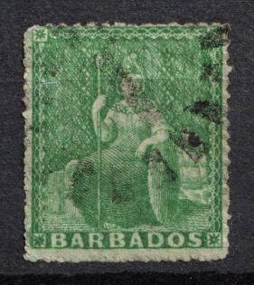 1861 0.5d Barbados, British Colonies (SG 21, Used, CV $60)