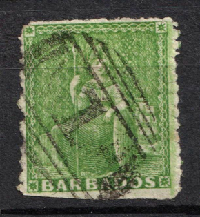 1861 0.5d Barbados, British Colonies (SG 22, Used, CV $70)