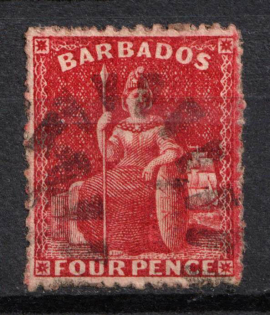 1861 6d Barbados, British Colonies (SG 29, Used, CV $30)