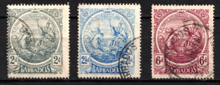 1916-19 Barbados, British Colonies (SG 184 - 185, 188, Used, CV $80)