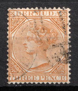 1873 3d Bermuda, British Colonies (SG 5, Used, CV $240)