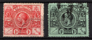 1921 Bermuda, British Colonies (SG 73, 76, Used, CV $90)