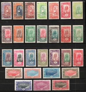 1915-33 Somali, French Colonies (Sc. 80 - 86, 88 - 91, 93, 95, 97, 99, 101, 102, 104, 106, 109 - 112, 114 - 118, CV $75)