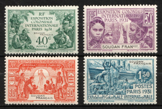 1931 Sudan, French Colonies (Sc. 102 - 105, Full Set, CV $30)