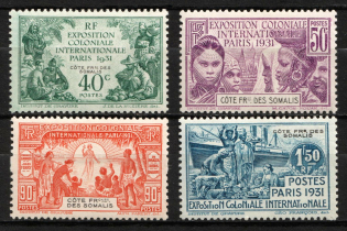 1931 Somali, French Colonies (Sc. 135 - 138, Full Set, Signed, CV $25)