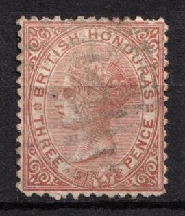 1872 3d British Honduras, British Colonies (SG 7, Used, CV $120)