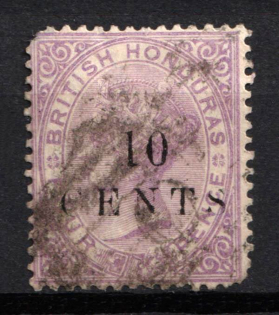 1888 10c on 4d British Honduras, British Colonies (SG 28, Used, CV $40)