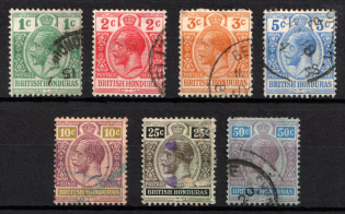 1913-17 British Honduras, British Colonies (SG 101 - 107, Used, CV $60)