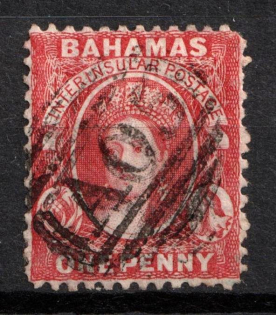 1863 1d Bahamas, British Colonies (SG 23, Used, CV $60)