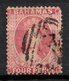 1876 4d Bahamas, British Colonies (SG 35, Used, CV $60)