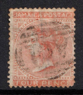 1860 4d Jamaica, British Colonies (SG 4, Used, CV $70)