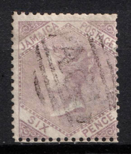 1860 6d Jamaica, British Colonies (SG 5, Used, CV $30)