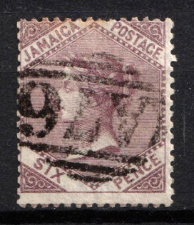 1870 6d Jamaica, British Colonies (SG 5 b, Used, CV $80)
