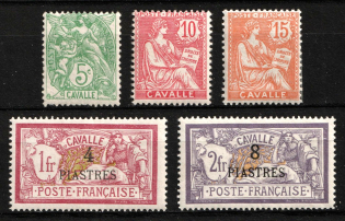 1902-03 Cavalla, French Post Offices in Levant (Sc. 9 - 11, 14, 15, CV $45)