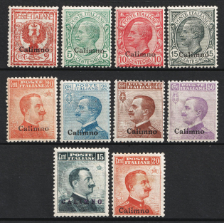1912-21 Kalymnos, Aegean Islands, Italian Colonies (Scott 1 - 10, Full Set, CV $190)