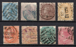 1865 India, British Colonies (SG 54, 56, 58, 61 - 65, Used, CV $240)