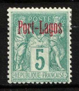 1893 5c Port Lagos, French Post Offices in Levant (Sc. 1, CV $30)