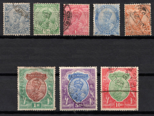 1911 India, British Colonies (SG 153, 155, 159, 171 - 172, 186, 188 - 189, Used, CV $40)