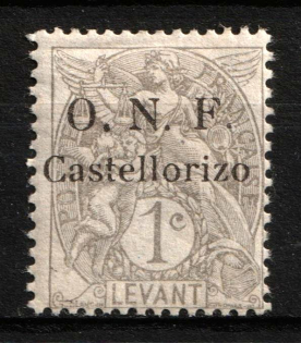 1920 1c Castellorizo, French Post Offices in Levant (Sc. 14, Signed, CV $35)