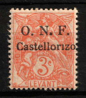 1920 3c Castellorizo, French Post Offices in Levant (Sc. 16, Signed, CV $70)
