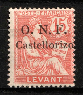 1920 15c Castellorizo, French Post Offices in Levant (Sc. 20, Signed, CV $70)