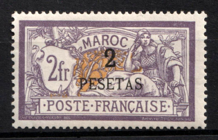 1903 2p on 2fr Morocco, French Protectorate (Sc. 22, CV $160)