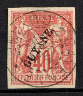 1892 40c Guiana, French Colonies (Sc. 15, Used, CV $140)