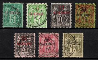 1891-1900 Morocco, French Protectorate (Sc. 1 - 7, Used, CV $200)