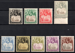 1924 - 1933 Ascension Island, British Colonies (SG 10 - 15d, 17 - 18, CV $135)