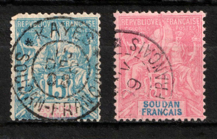 1894-1900 Sudan, French Colonies (Sc. 9, 16, Used, CV $75)