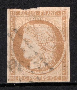1871-72 10c French Colonies (Sc. 9 Mi. 11, Used, CV $170)