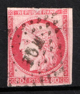 1873 80c French Colonies (Sc. 23, Mi. 23, Used, CV $160)