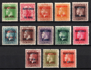 1919 Rarotonga, Cook Islands, British Colonies (SG 47 - 59, Full Set, CV $40)