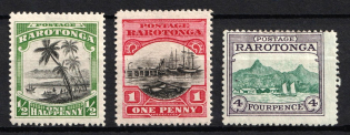 1924-27 Rarotonga, Cook Islands, British Colonies (SG 81 - 82, 84, CV $60)