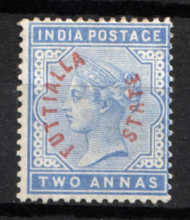 1884 2a Patiala, India, British Colonies, Convention States (SG 3 var, 'FUTTIALLA' instead 'PUTIALLA', CV $30+)