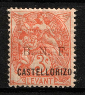 1920 3c Castellorizo, French Post Offices in Levant (Sc. 3, CV $45)