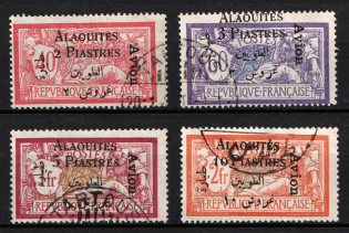 1925 Alawites, French Mandate, Airmail Stamps (Sc. C1 - C4, Used, CV $80)