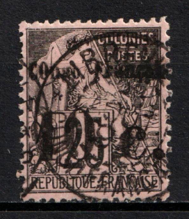 1891-92 10c on 25c Congo, French Colonies (Sc. 8, Used, CV $70)