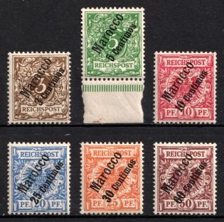 1899 German Offices in Morocco, Germany (Mi. 1 - 6, Full Set, CV $120)