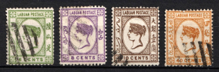 1892 Labuan, British Colonies (SG 40 - 41, 43, 47, CV $110)