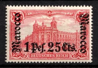 1905 1p 25c German Offices in Morocco, Germany (Mi. 30 A, CV $140)