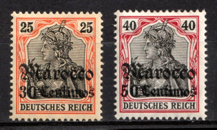 1908-11 German Offices in Morocco, Germany (Mi. 38, 40, Signed, CV $80)