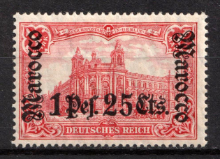 1906 1p 25c German Offices in Morocco, Germany (Mi. 43, CV $100)