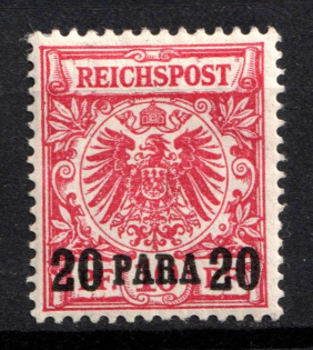 1899-1900 20pa German Offices in Turkey, Germany (Mi. 7 e, Certificate, Signed, CV $360)