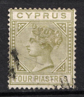 1881 4pi Cyprus, British Colonies (SG 14, Used, CV $490)