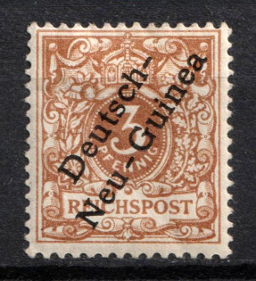 1898 3pf New Guinea, German Colonies, Germany (Mi. 1 b, Light Ochre-Brown Color, CV $50)
