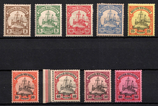 1900-01 New Guinea, German Colonies, Kaiser’s Yacht, Germany (Mi. 7 - 15, CV $60)