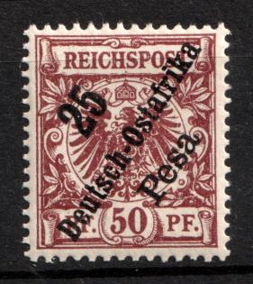 1896-99 25p East Africa, German Colonies, Germany (Mi. 10, Signed, CV $130, MNH)